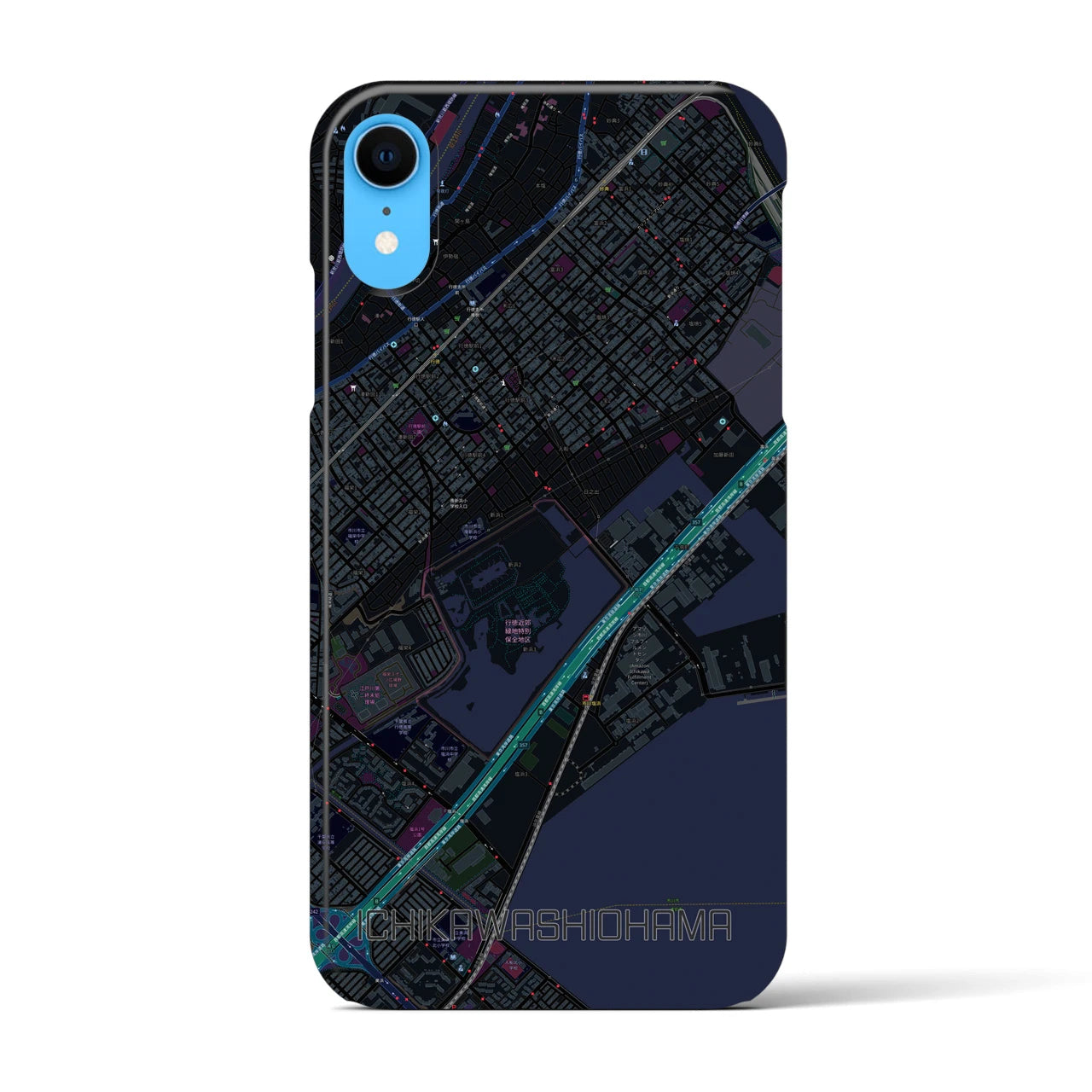 【市川塩浜(千葉県)】地図柄iPhoneケース(バックカバータイプ)