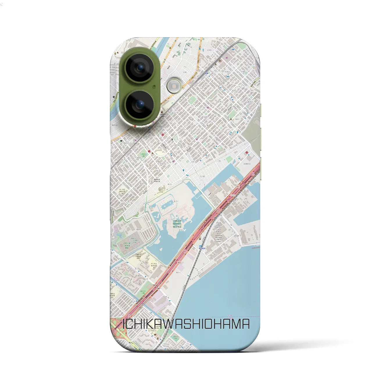 【市川塩浜(千葉県)】地図柄iPhoneケース(バックカバータイプ)