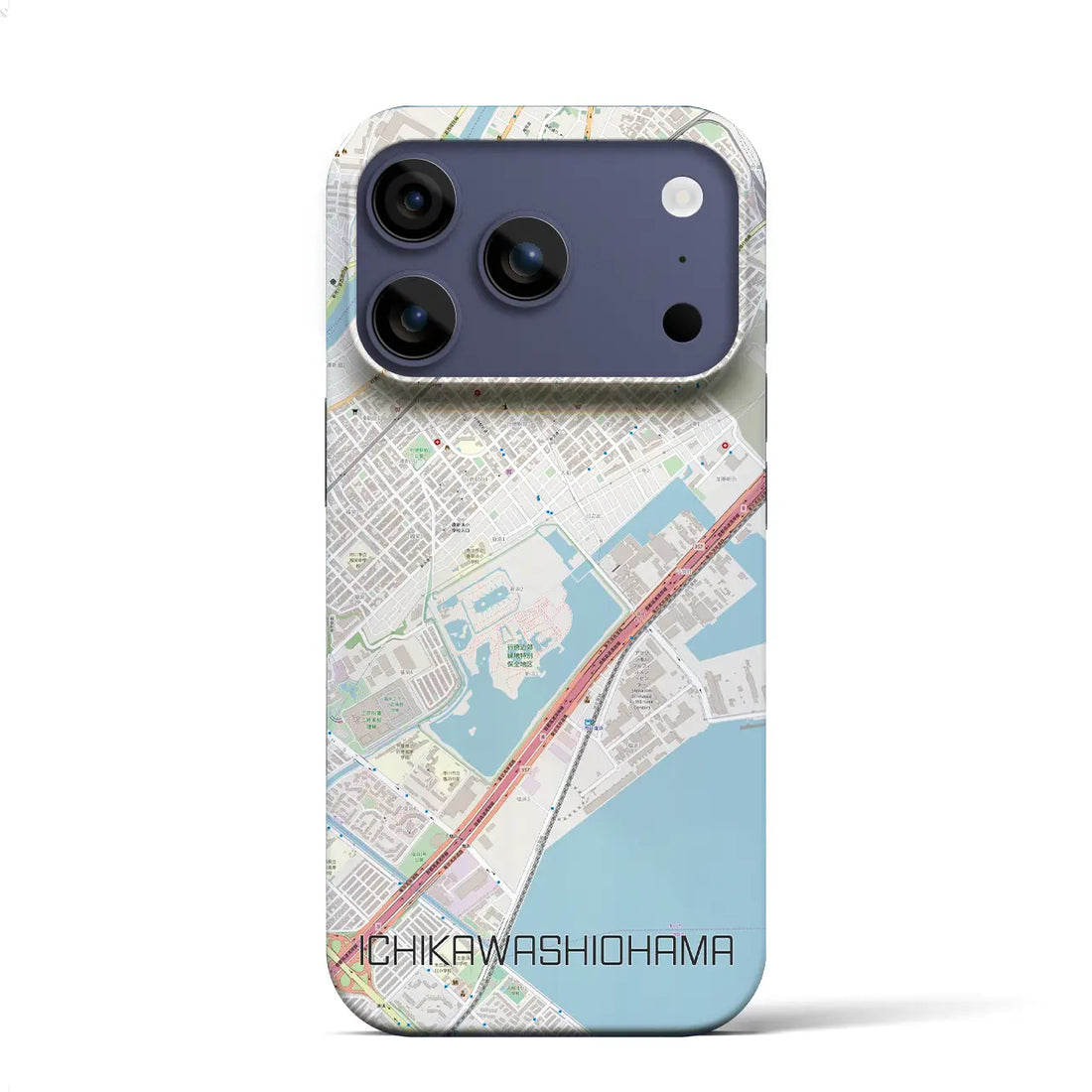 【市川塩浜(千葉県)】地図柄iPhoneケース(バックカバータイプ)ナチュラル・iPhone 17 Pro Max 用