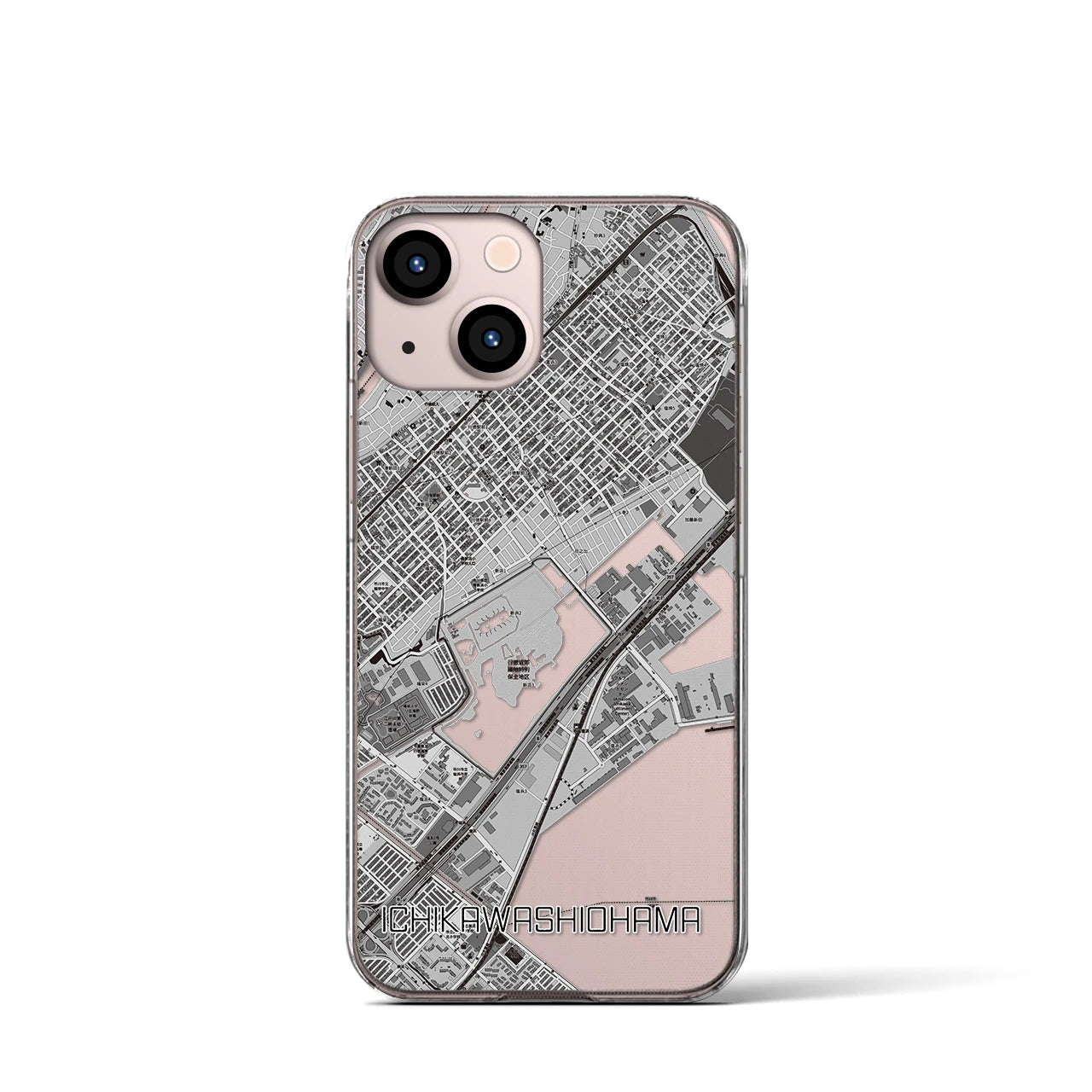 【市川塩浜(千葉県)】地図柄iPhoneケース(クリアタイプ)