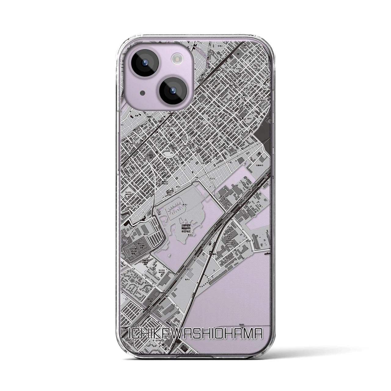 【市川塩浜(千葉県)】地図柄iPhoneケース(クリアタイプ)