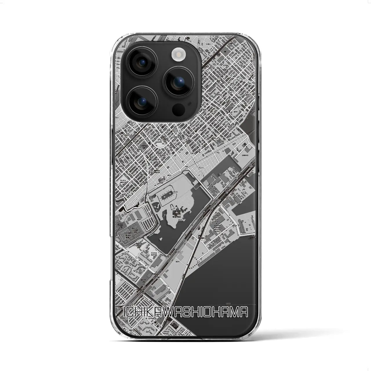 【市川塩浜(千葉県)】地図柄iPhoneケース(クリアタイプ)