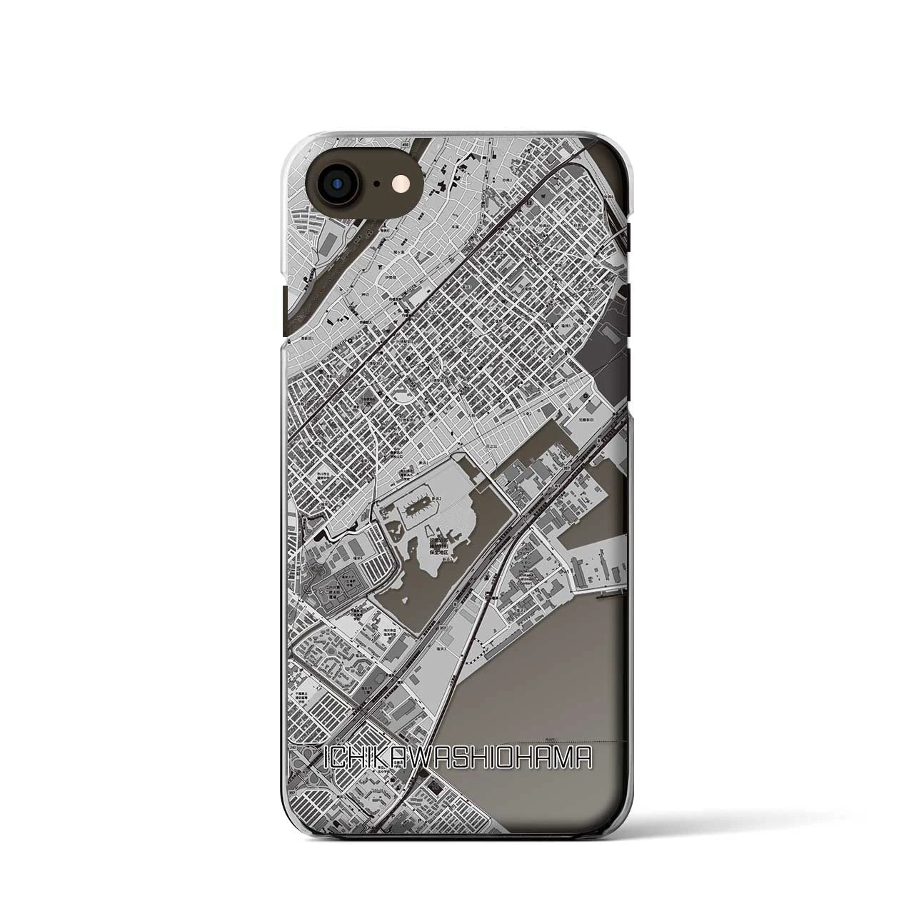 【市川塩浜(千葉県)】地図柄iPhoneケース(クリアタイプ)