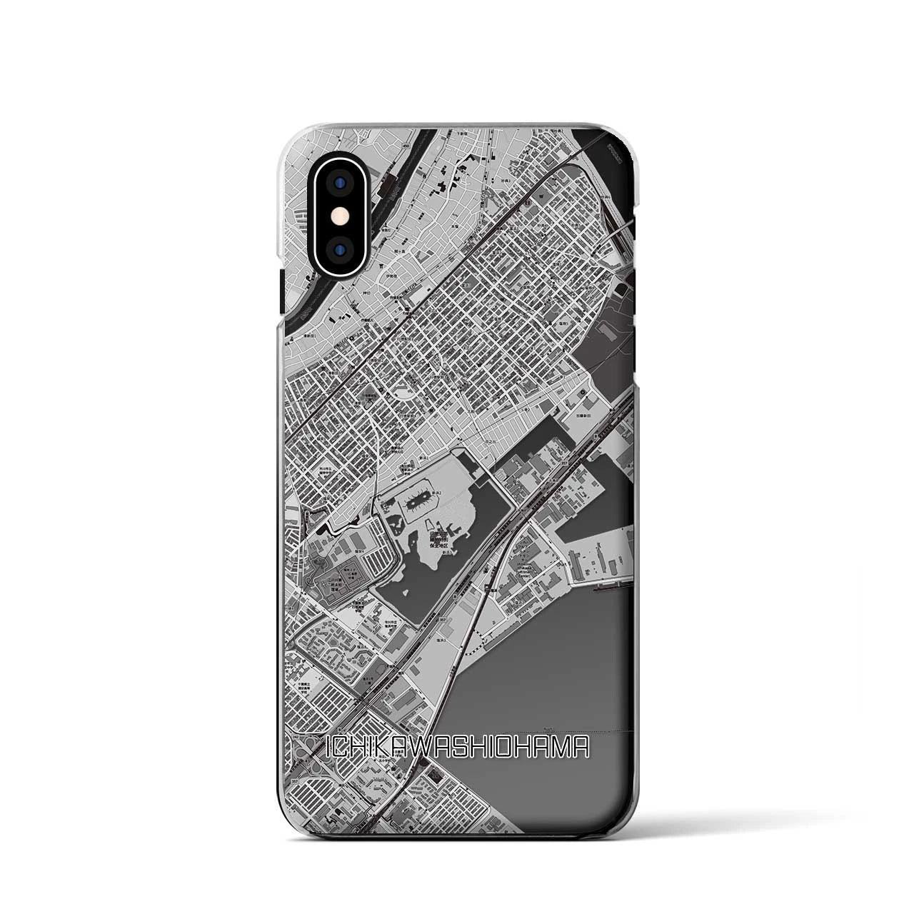 【市川塩浜(千葉県)】地図柄iPhoneケース(クリアタイプ)