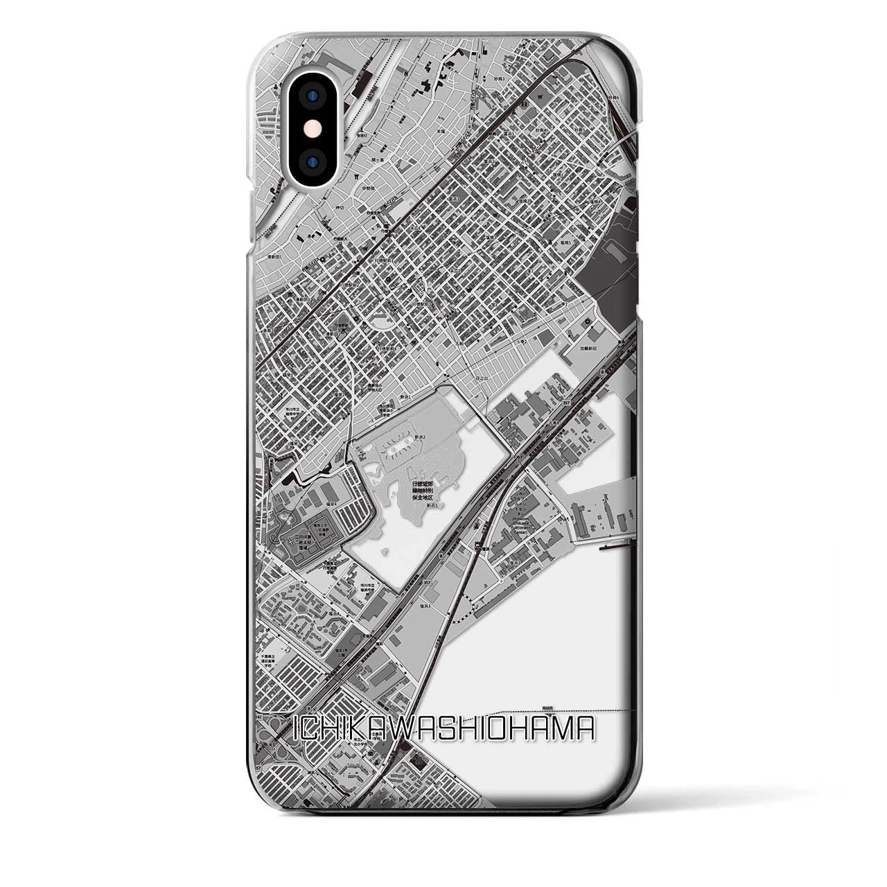 【市川塩浜(千葉県)】地図柄iPhoneケース(クリアタイプ)