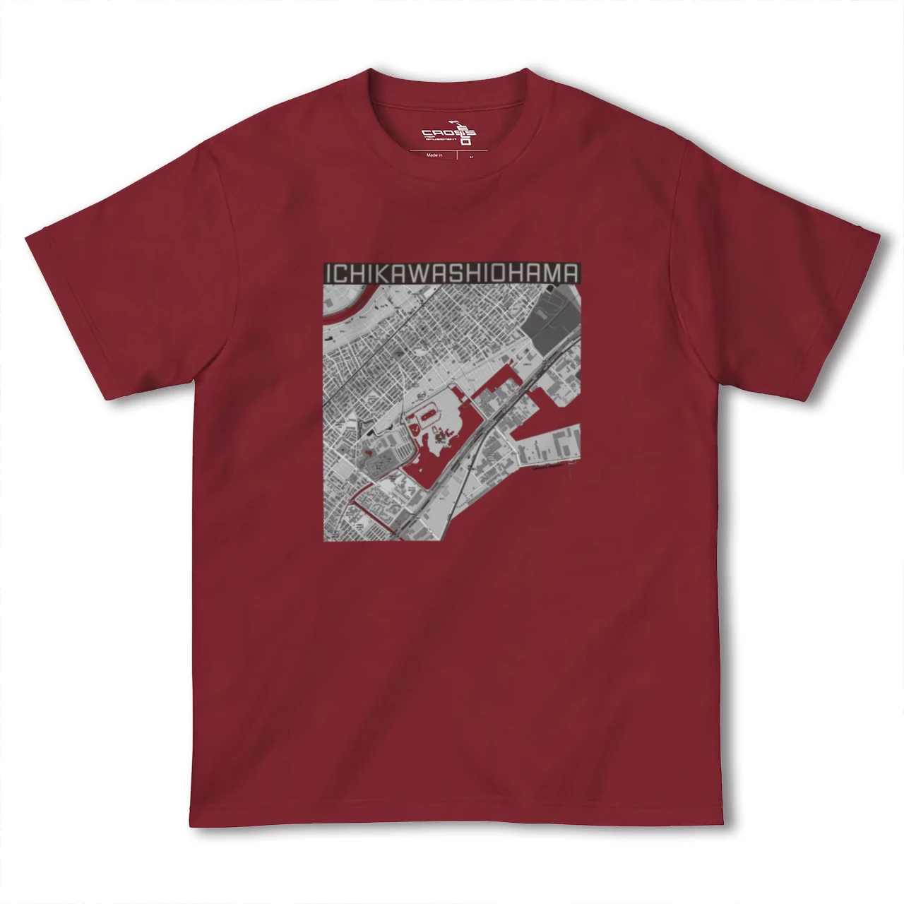 【市川塩浜(千葉県)】地図柄ヘビーウェイトTシャツ