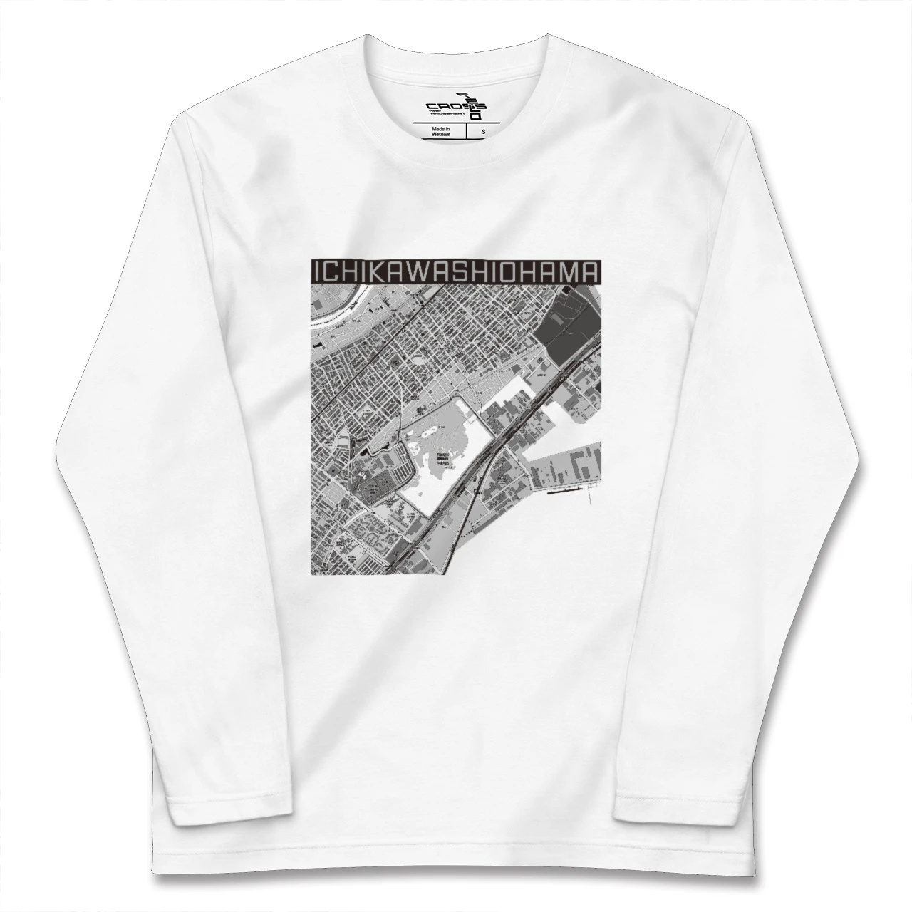 【市川塩浜(千葉県)】地図柄ロングスリーブTシャツ