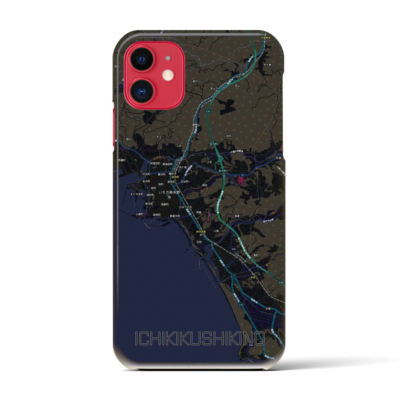 【いちき串木野(鹿児島県)】地図柄iPhoneケース(バックカバータイプ)