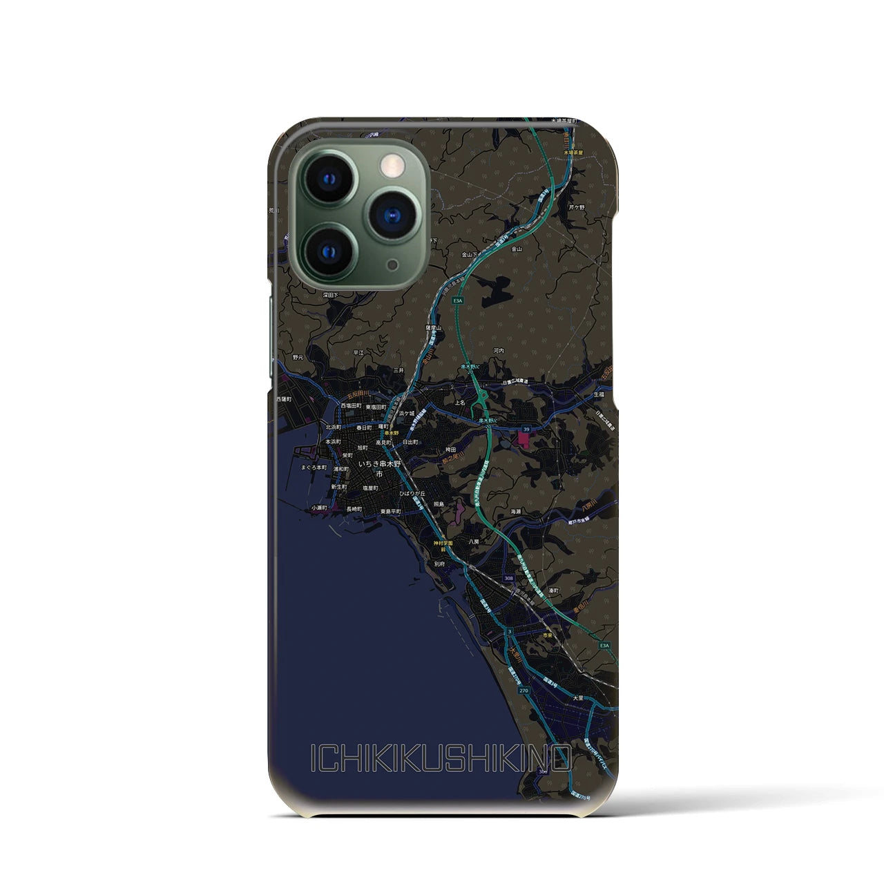 【いちき串木野(鹿児島県)】地図柄iPhoneケース(バックカバータイプ)