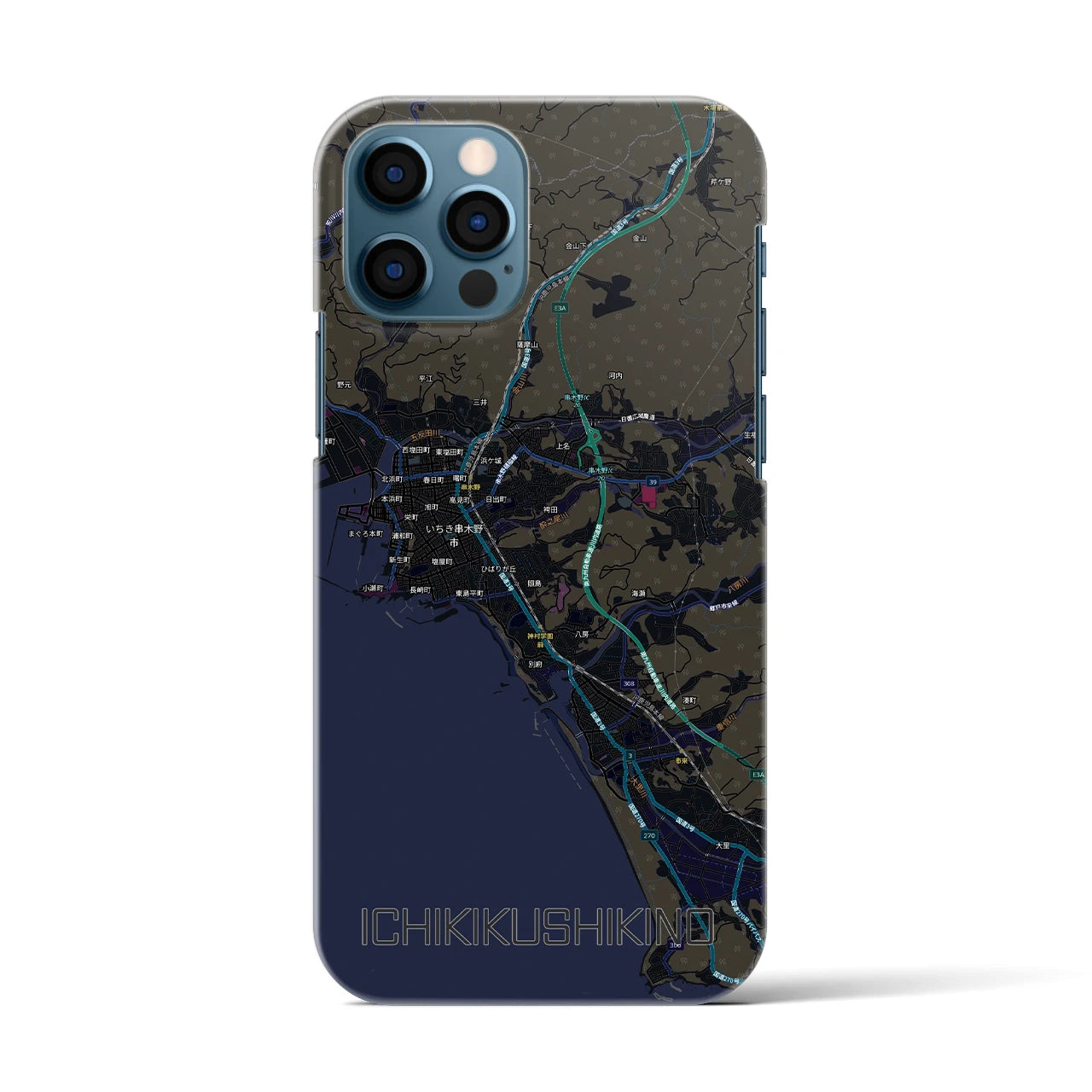 【いちき串木野(鹿児島県)】地図柄iPhoneケース(バックカバータイプ)