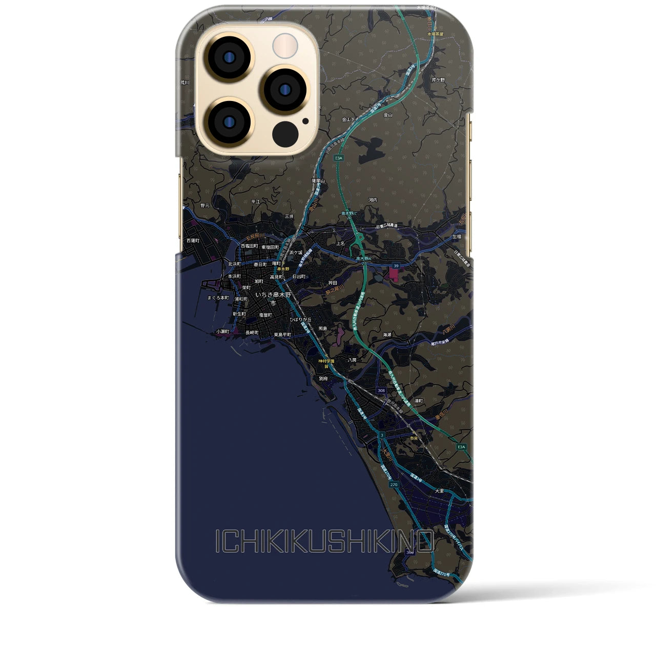 【いちき串木野(鹿児島県)】地図柄iPhoneケース(バックカバータイプ)