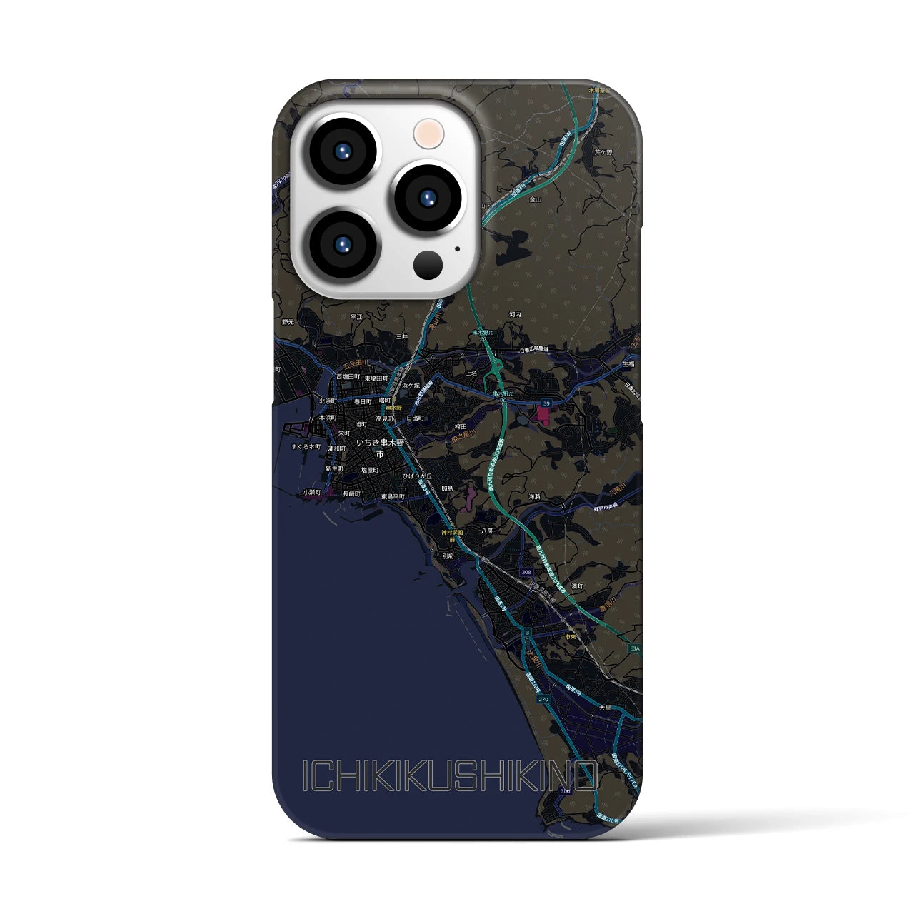 【いちき串木野(鹿児島県)】地図柄iPhoneケース(バックカバータイプ)