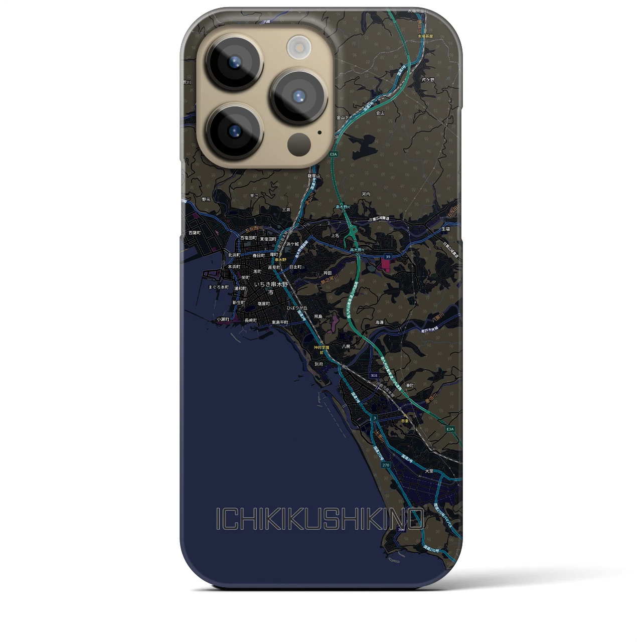 【いちき串木野(鹿児島県)】地図柄iPhoneケース(バックカバータイプ)