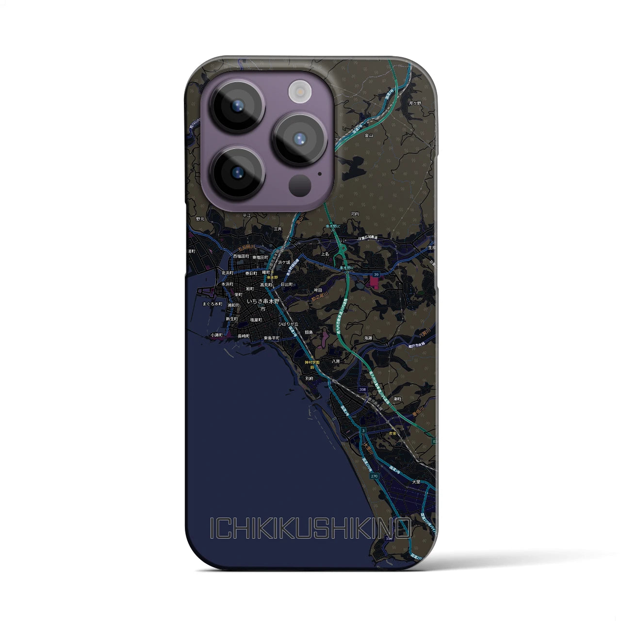 【いちき串木野(鹿児島県)】地図柄iPhoneケース(バックカバータイプ)