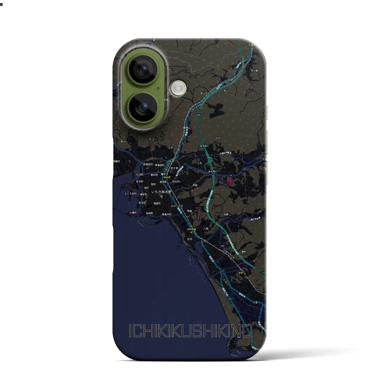 【いちき串木野(鹿児島県)】地図柄iPhoneケース(バックカバータイプ)