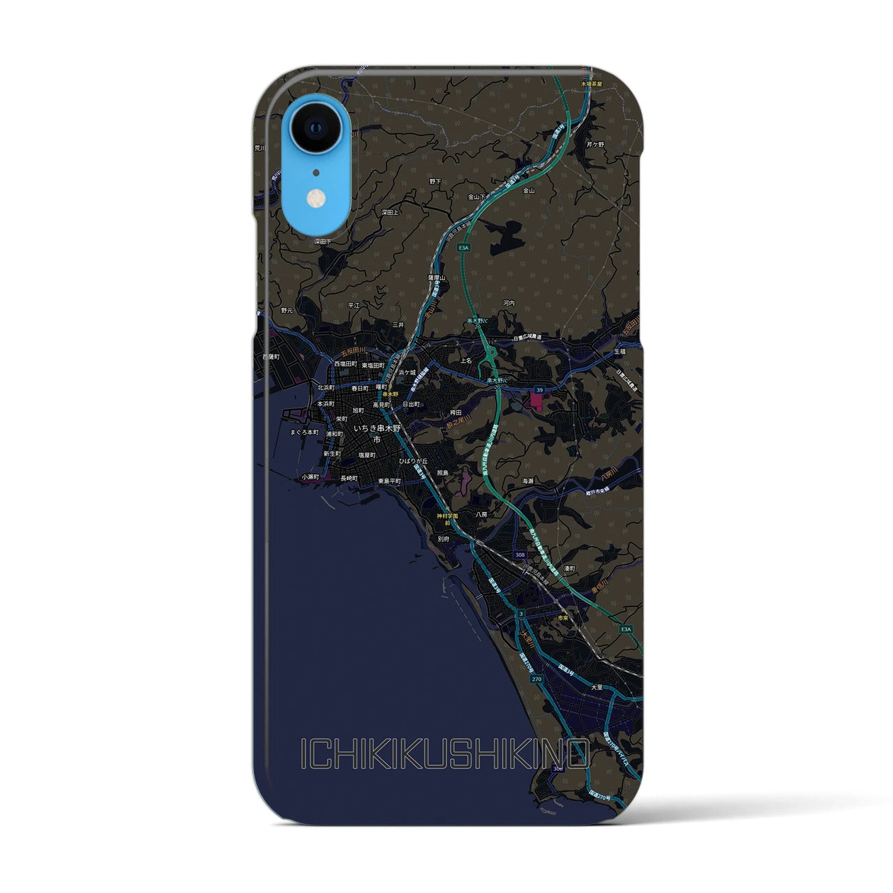 【いちき串木野(鹿児島県)】地図柄iPhoneケース(バックカバータイプ)