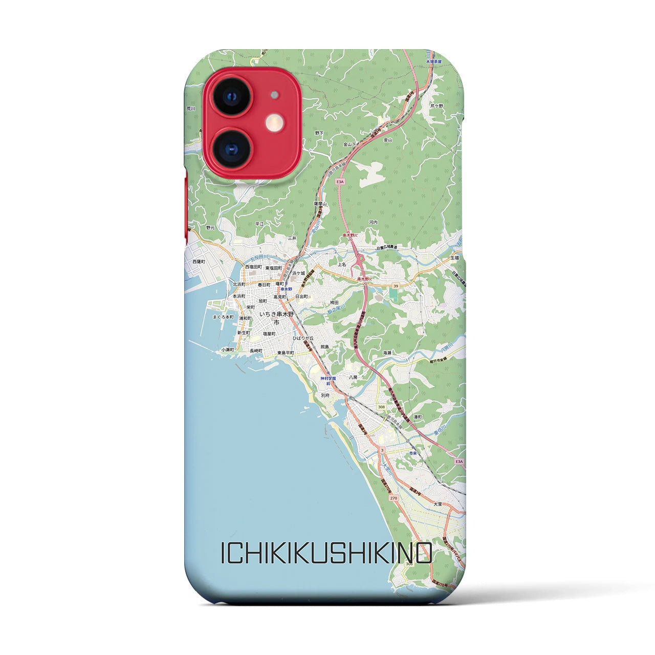 【いちき串木野(鹿児島県)】地図柄iPhoneケース(バックカバータイプ)