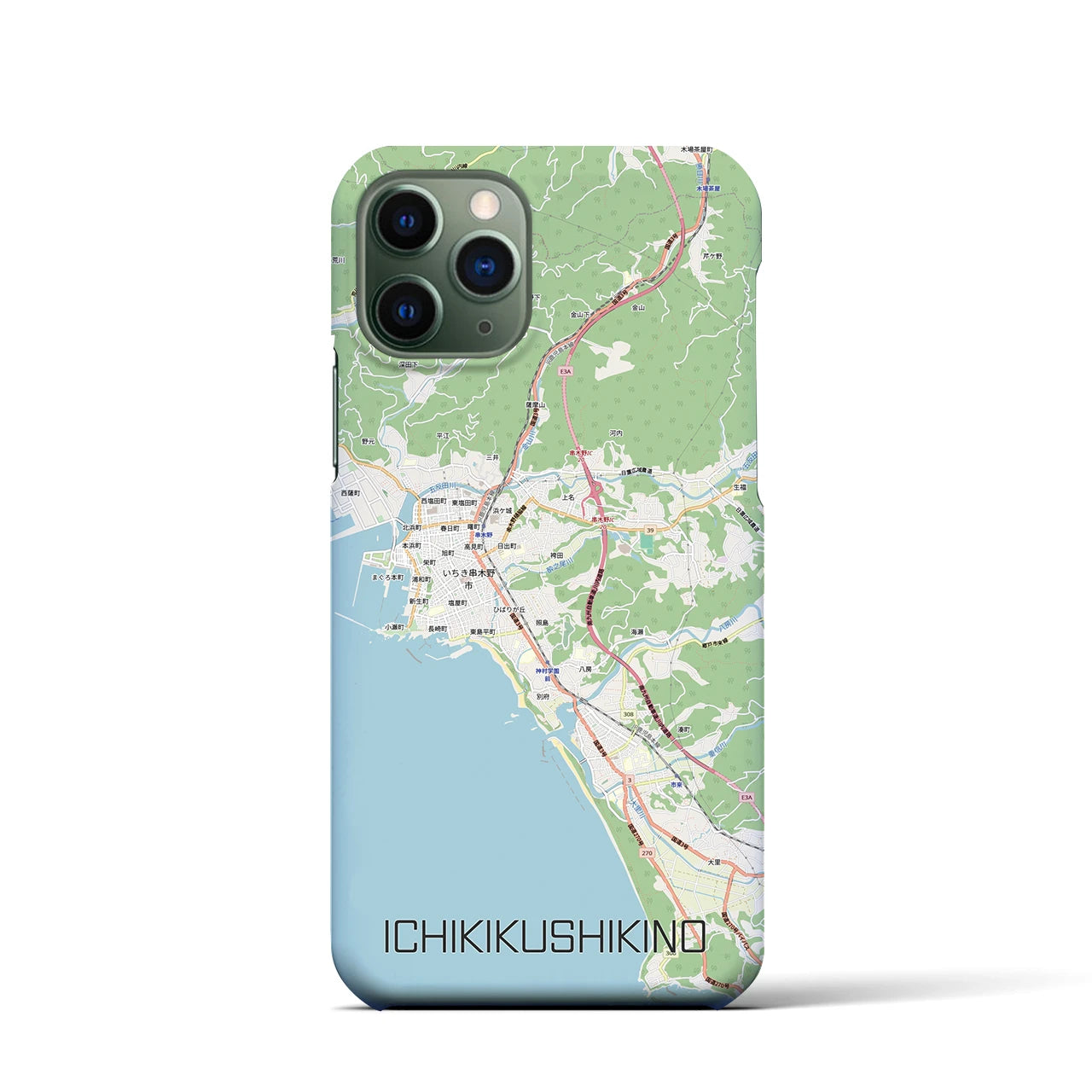 【いちき串木野(鹿児島県)】地図柄iPhoneケース(バックカバータイプ)