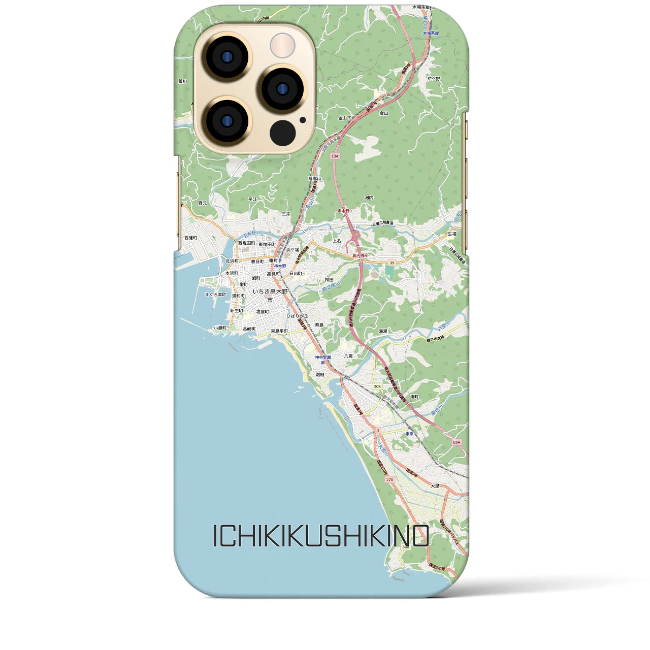 【いちき串木野(鹿児島県)】地図柄iPhoneケース(バックカバータイプ)