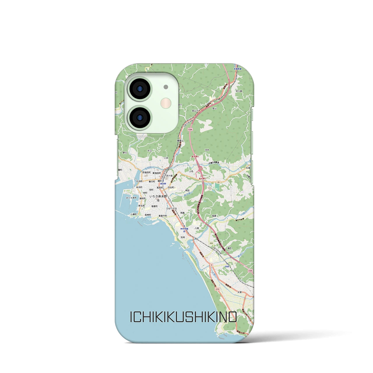 【いちき串木野(鹿児島県)】地図柄iPhoneケース(バックカバータイプ)