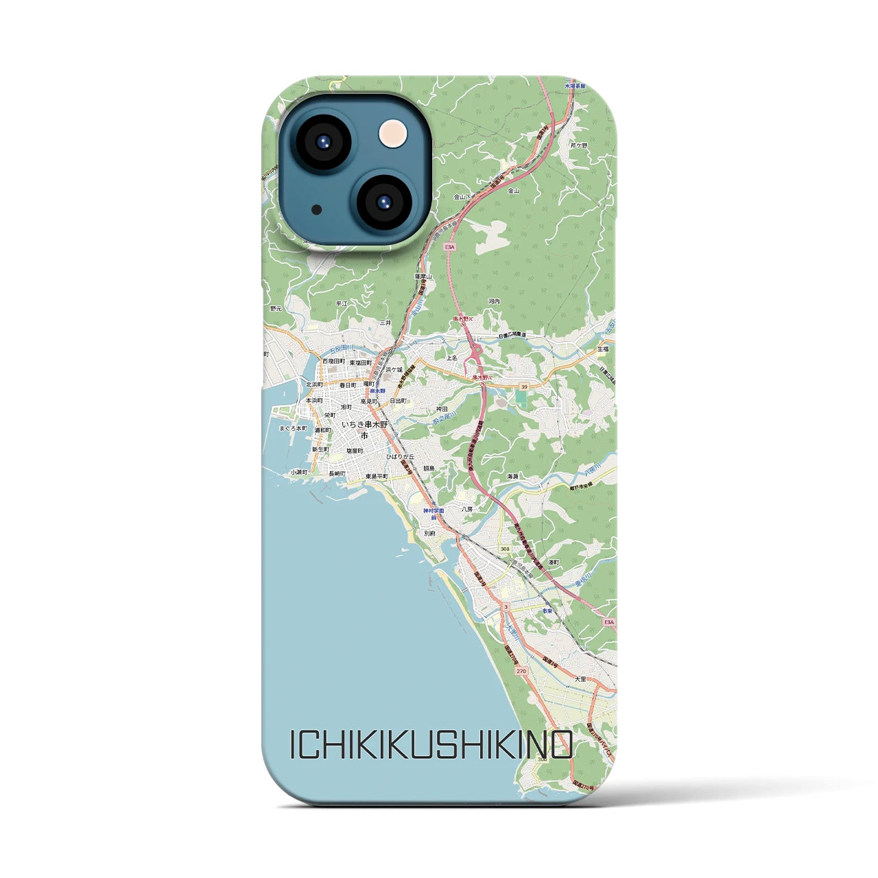 【いちき串木野(鹿児島県)】地図柄iPhoneケース(バックカバータイプ)