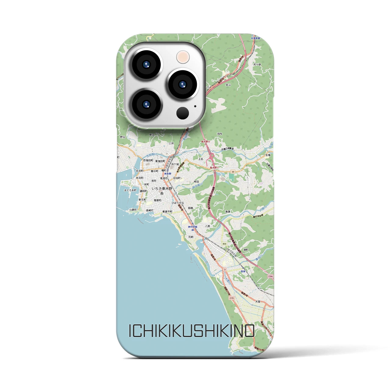 【いちき串木野(鹿児島県)】地図柄iPhoneケース(バックカバータイプ)