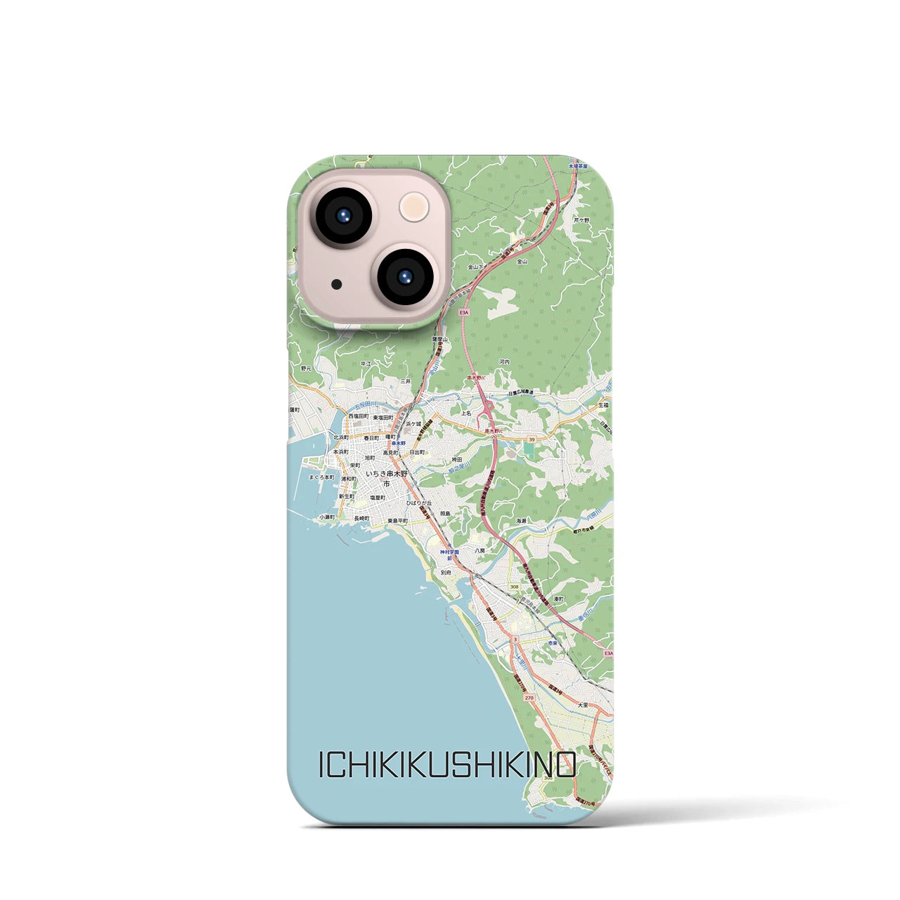 【いちき串木野(鹿児島県)】地図柄iPhoneケース(バックカバータイプ)