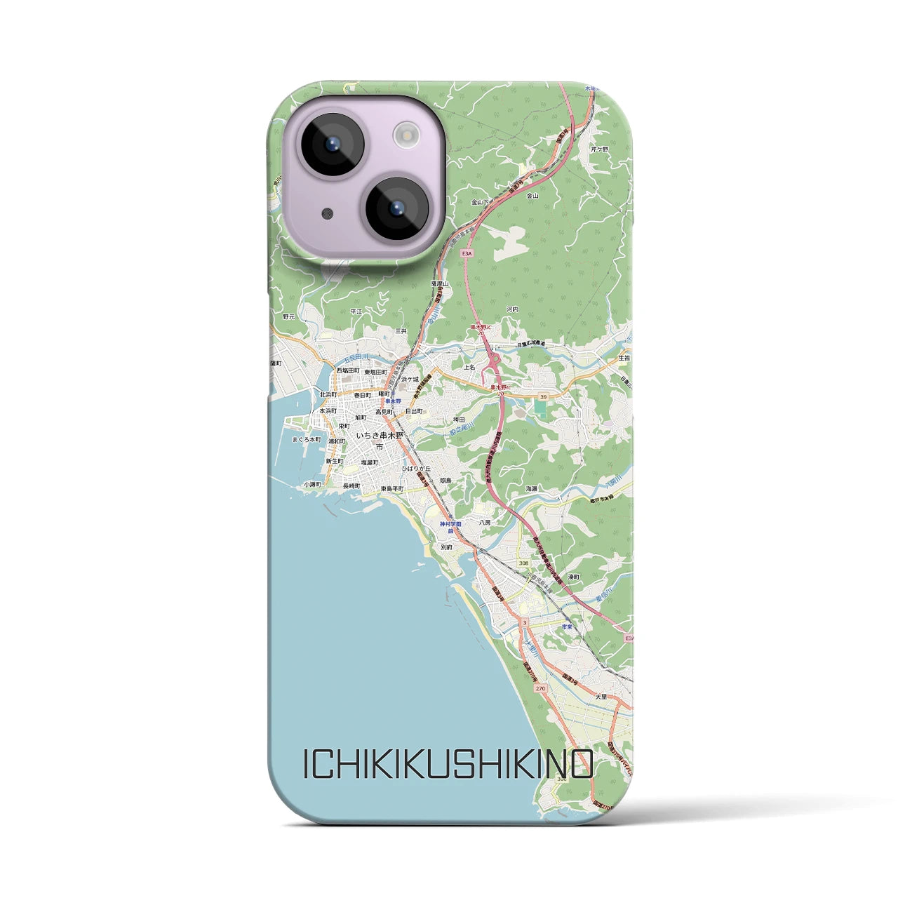 【いちき串木野(鹿児島県)】地図柄iPhoneケース(バックカバータイプ)