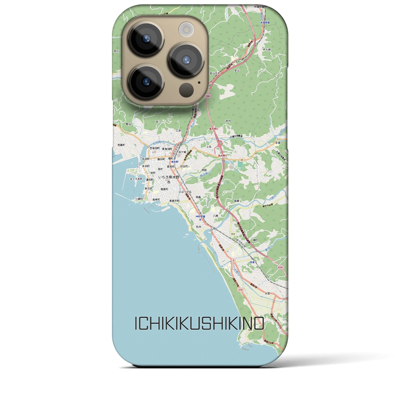 【いちき串木野(鹿児島県)】地図柄iPhoneケース(バックカバータイプ)