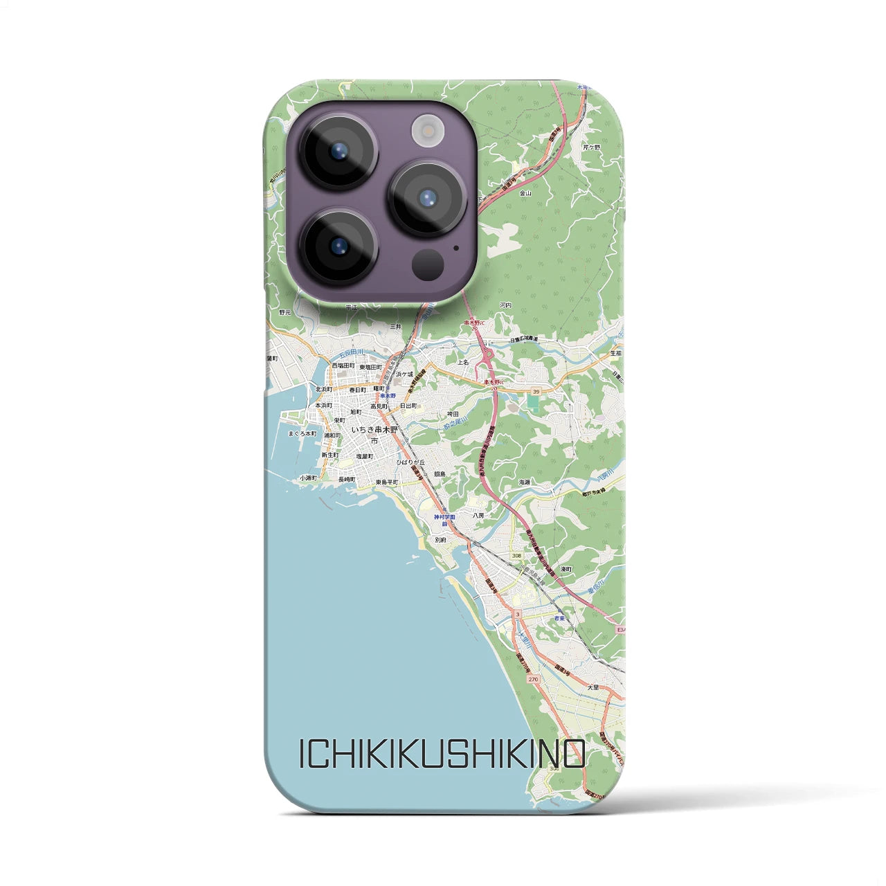 【いちき串木野(鹿児島県)】地図柄iPhoneケース(バックカバータイプ)