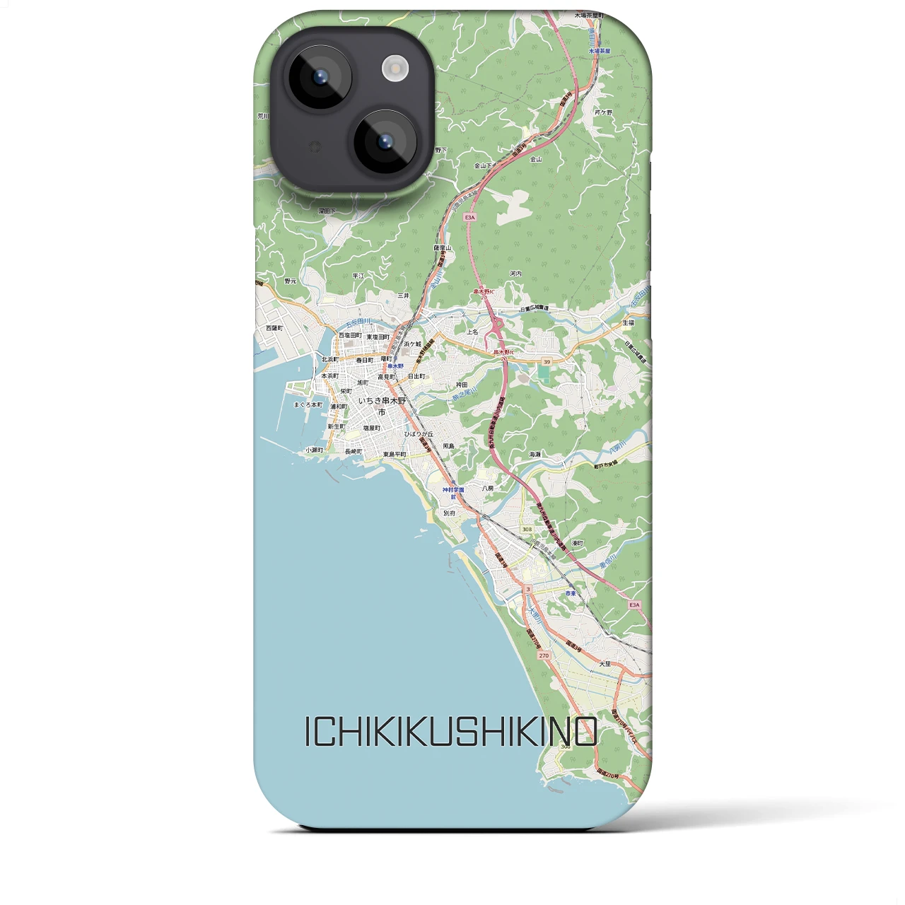 【いちき串木野(鹿児島県)】地図柄iPhoneケース(バックカバータイプ)