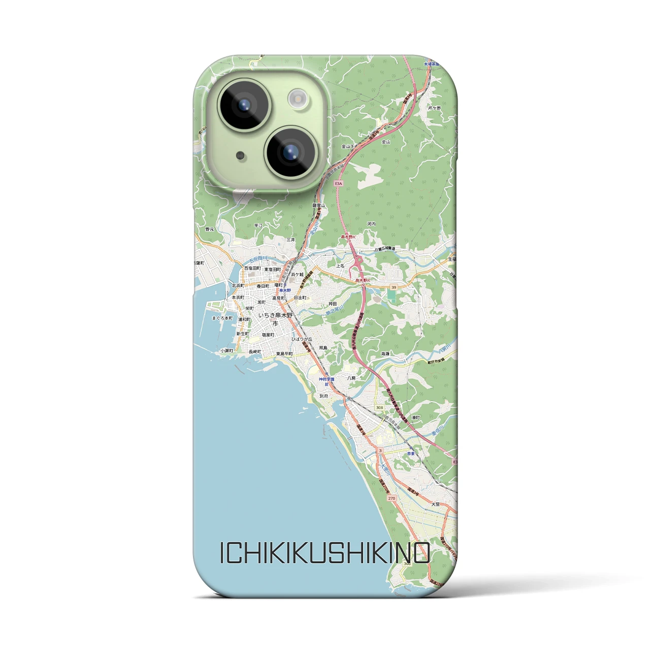 【いちき串木野(鹿児島県)】地図柄iPhoneケース(バックカバータイプ)