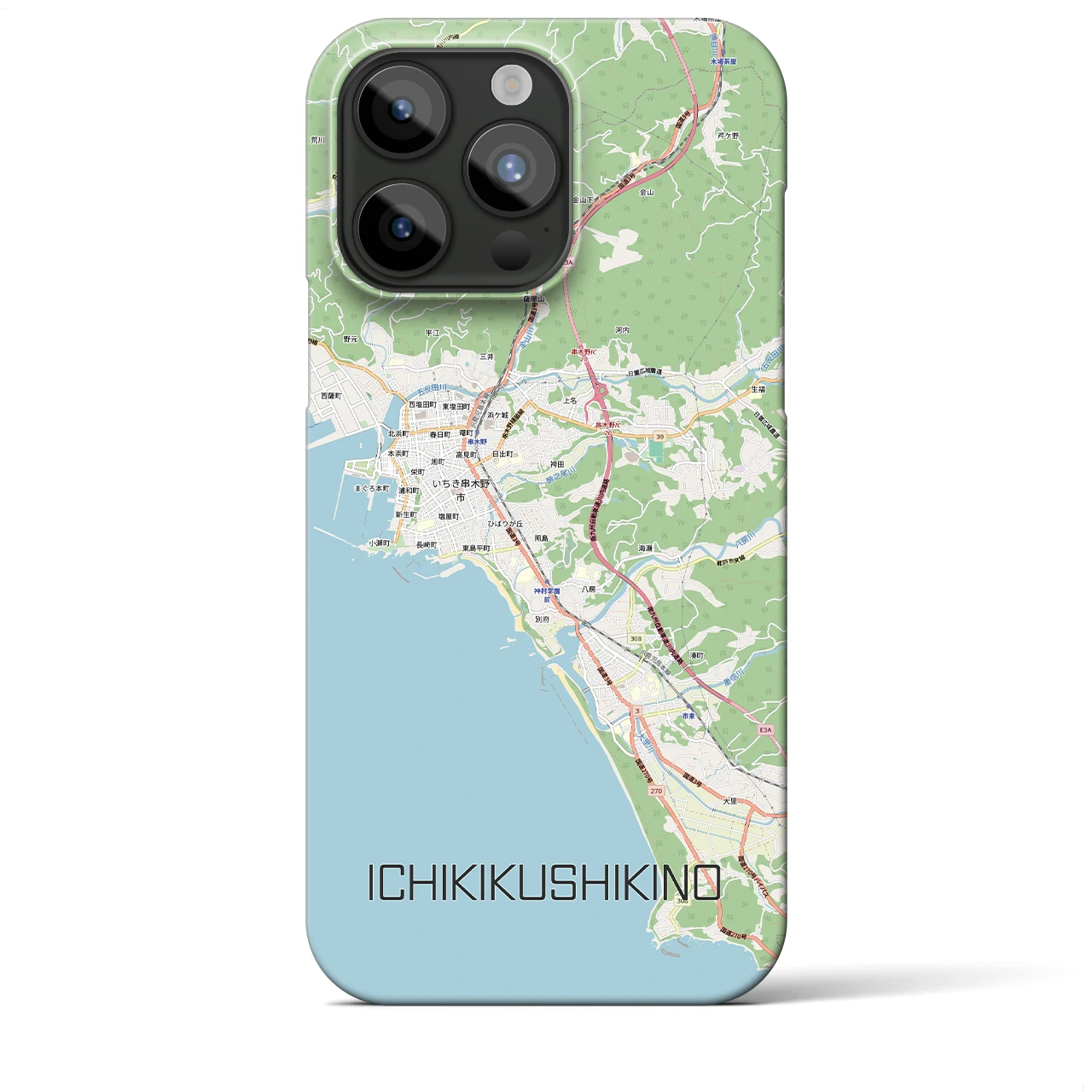 【いちき串木野(鹿児島県)】地図柄iPhoneケース(バックカバータイプ)