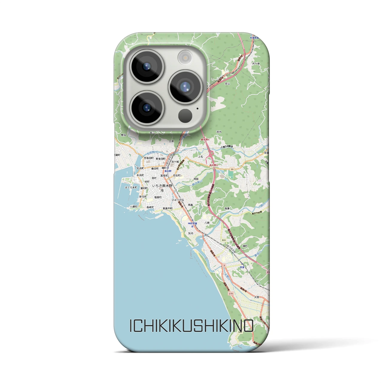 【いちき串木野(鹿児島県)】地図柄iPhoneケース(バックカバータイプ)