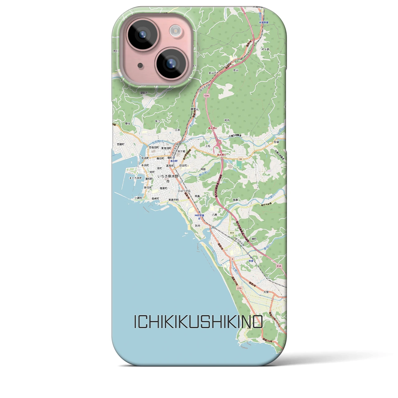 【いちき串木野(鹿児島県)】地図柄iPhoneケース(バックカバータイプ)