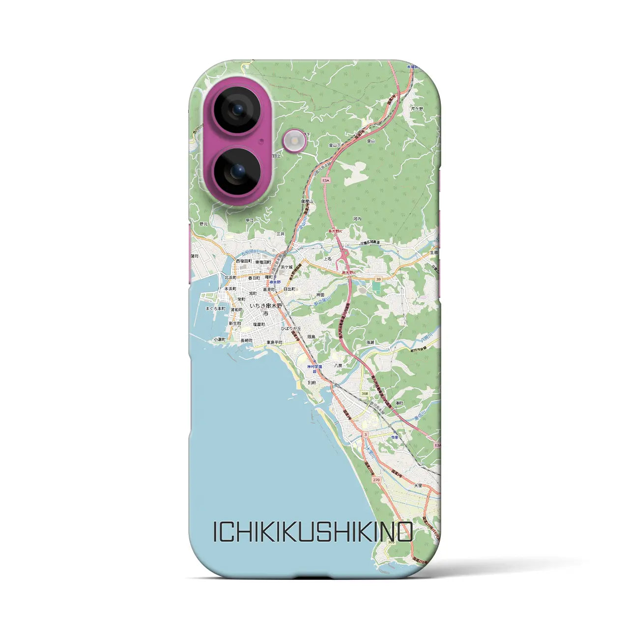 【いちき串木野(鹿児島県)】地図柄iPhoneケース(バックカバータイプ)