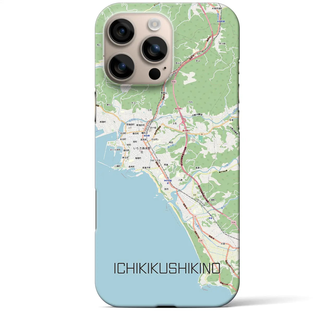 【いちき串木野(鹿児島県)】地図柄iPhoneケース(バックカバータイプ)