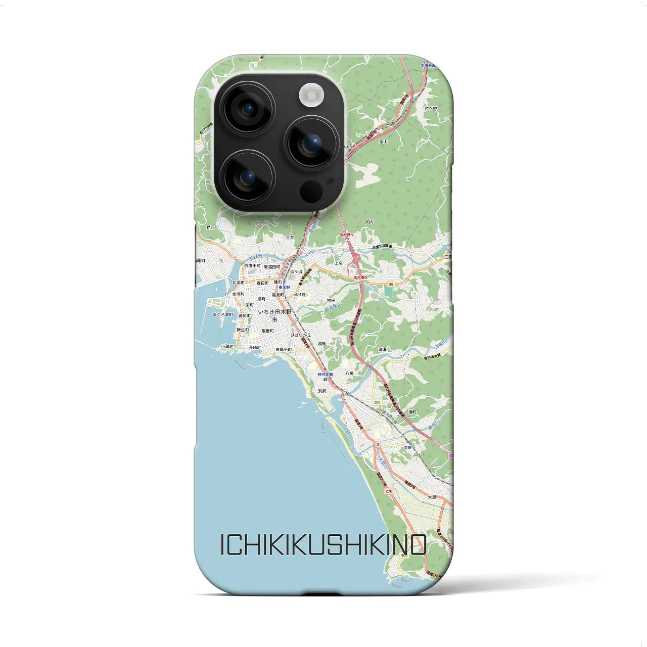【いちき串木野(鹿児島県)】地図柄iPhoneケース(バックカバータイプ)