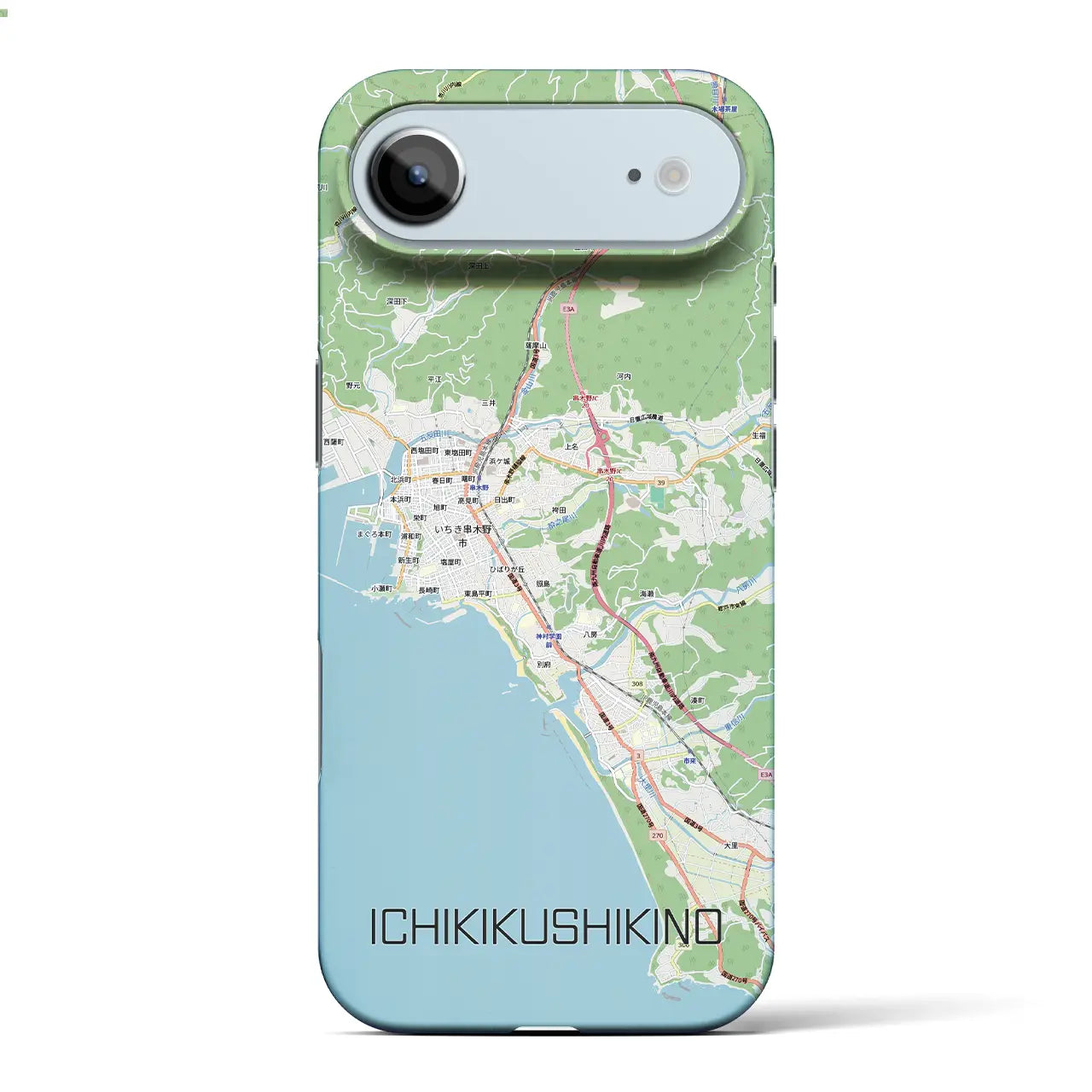 【いちき串木野(鹿児島県)】地図柄iPhoneケース(バックカバータイプ)ナチュラル・iPhone 17 Pro Max 用