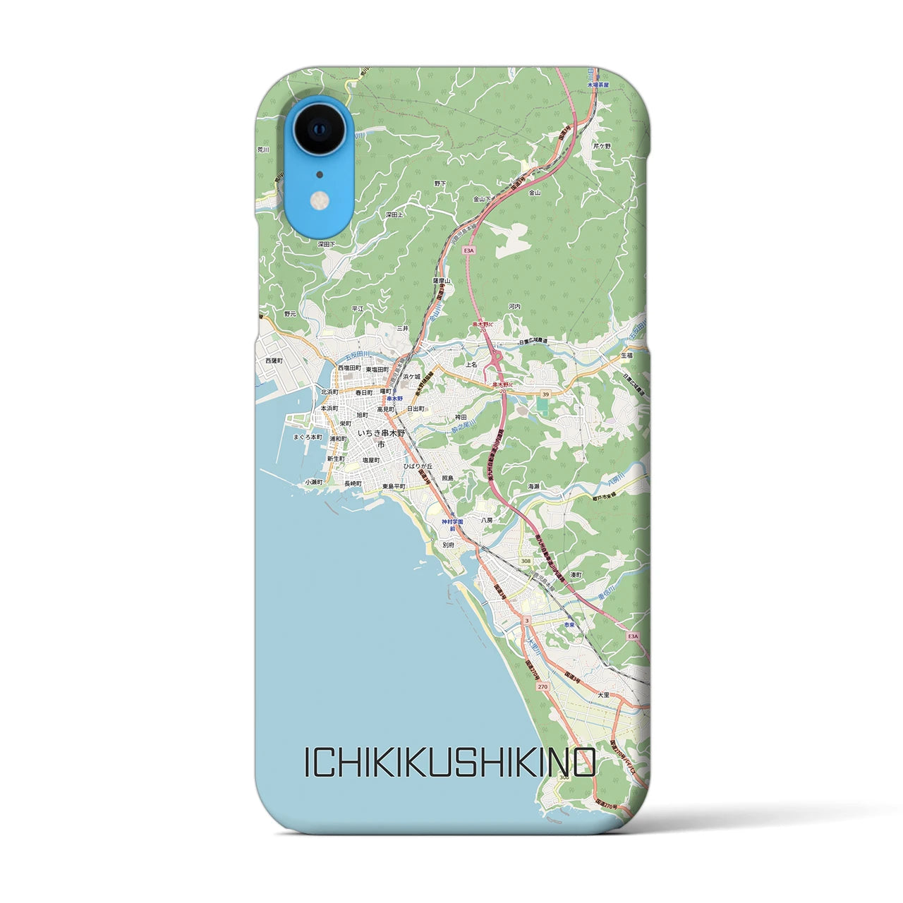 【いちき串木野(鹿児島県)】地図柄iPhoneケース(バックカバータイプ)