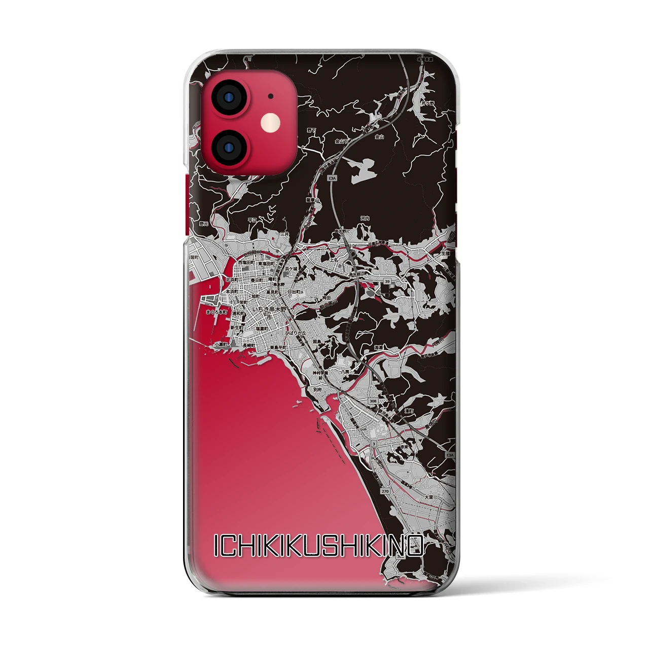 【いちき串木野(鹿児島県)】地図柄iPhoneケース(クリアタイプ)