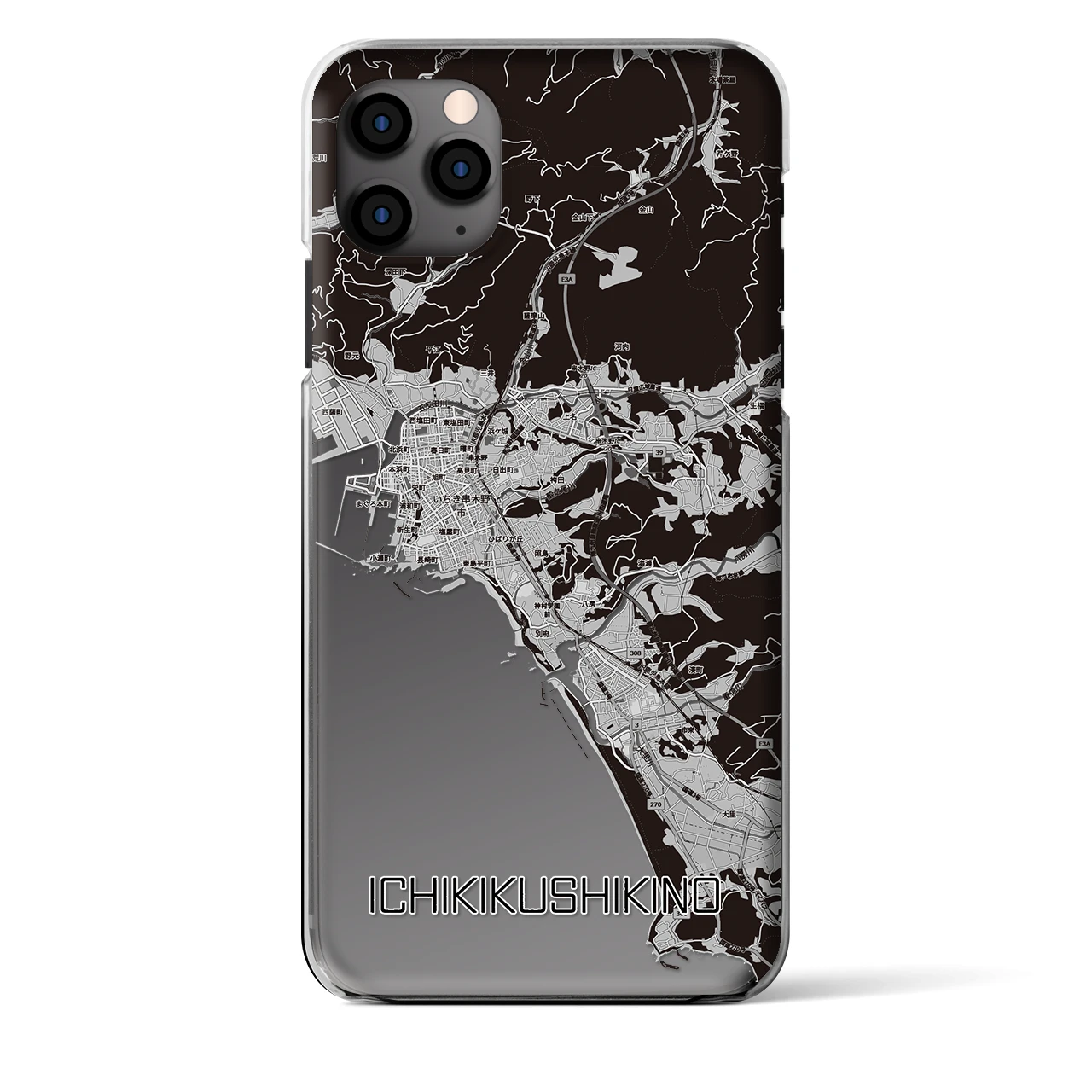 【いちき串木野(鹿児島県)】地図柄iPhoneケース(クリアタイプ)