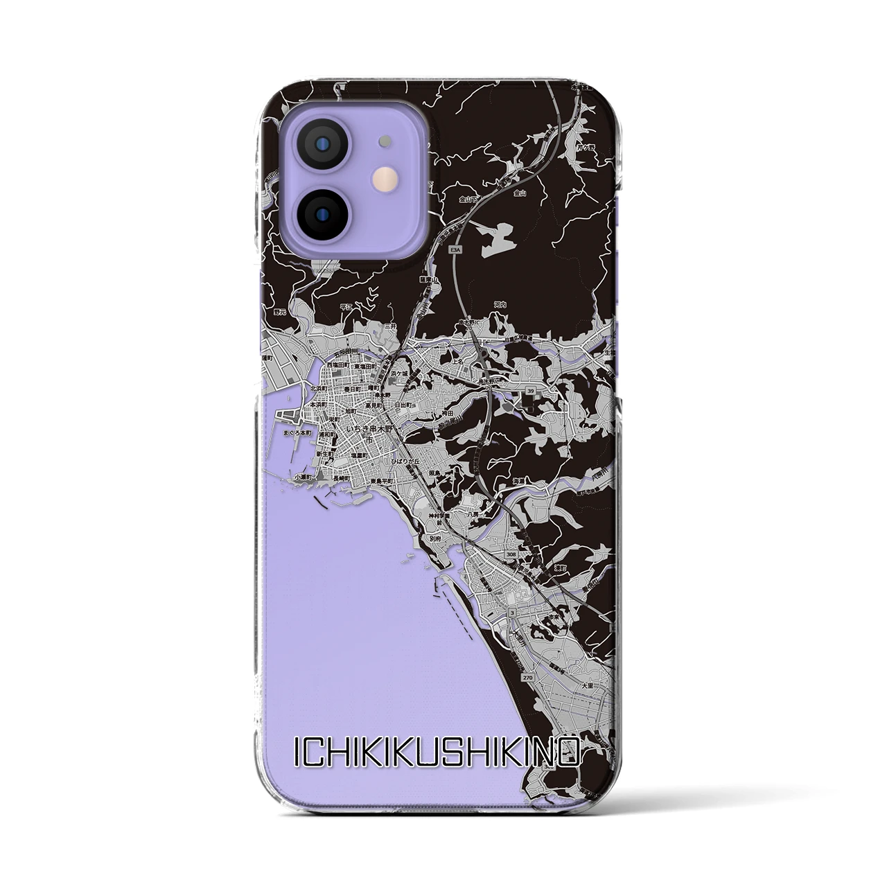 【いちき串木野(鹿児島県)】地図柄iPhoneケース(クリアタイプ)