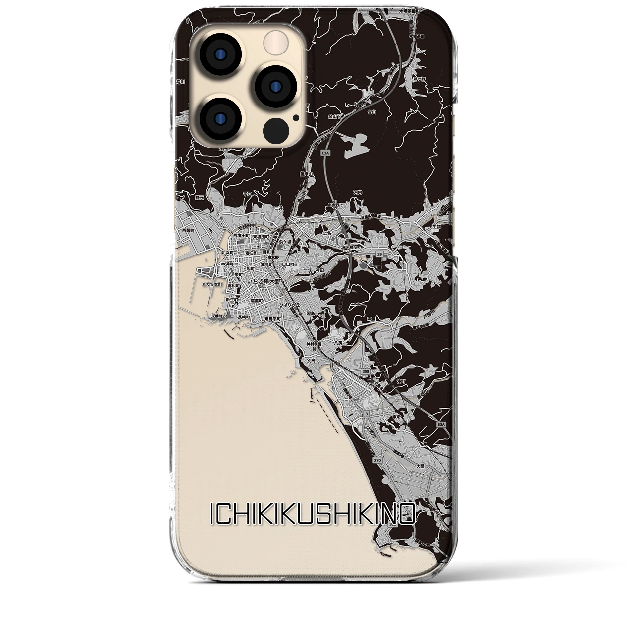 【いちき串木野(鹿児島県)】地図柄iPhoneケース(クリアタイプ)