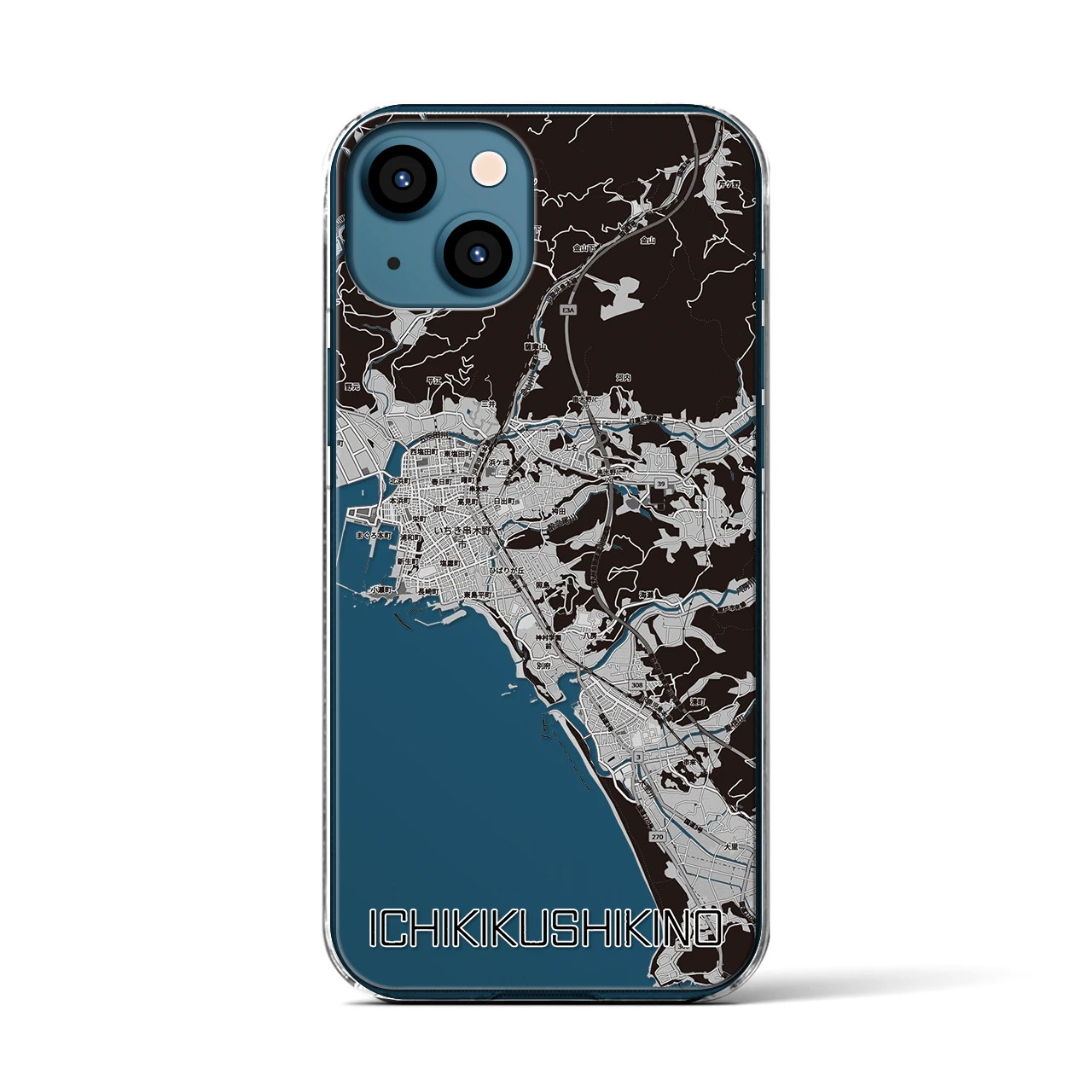 【いちき串木野(鹿児島県)】地図柄iPhoneケース(クリアタイプ)