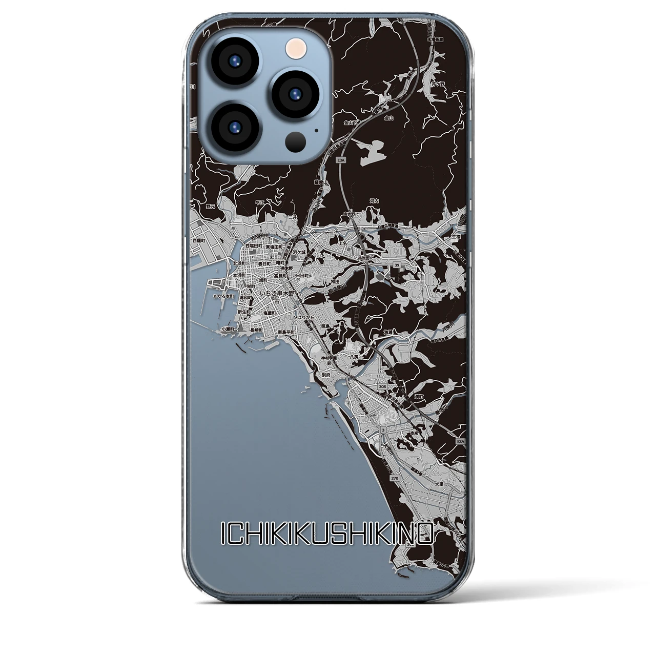 【いちき串木野(鹿児島県)】地図柄iPhoneケース(クリアタイプ)