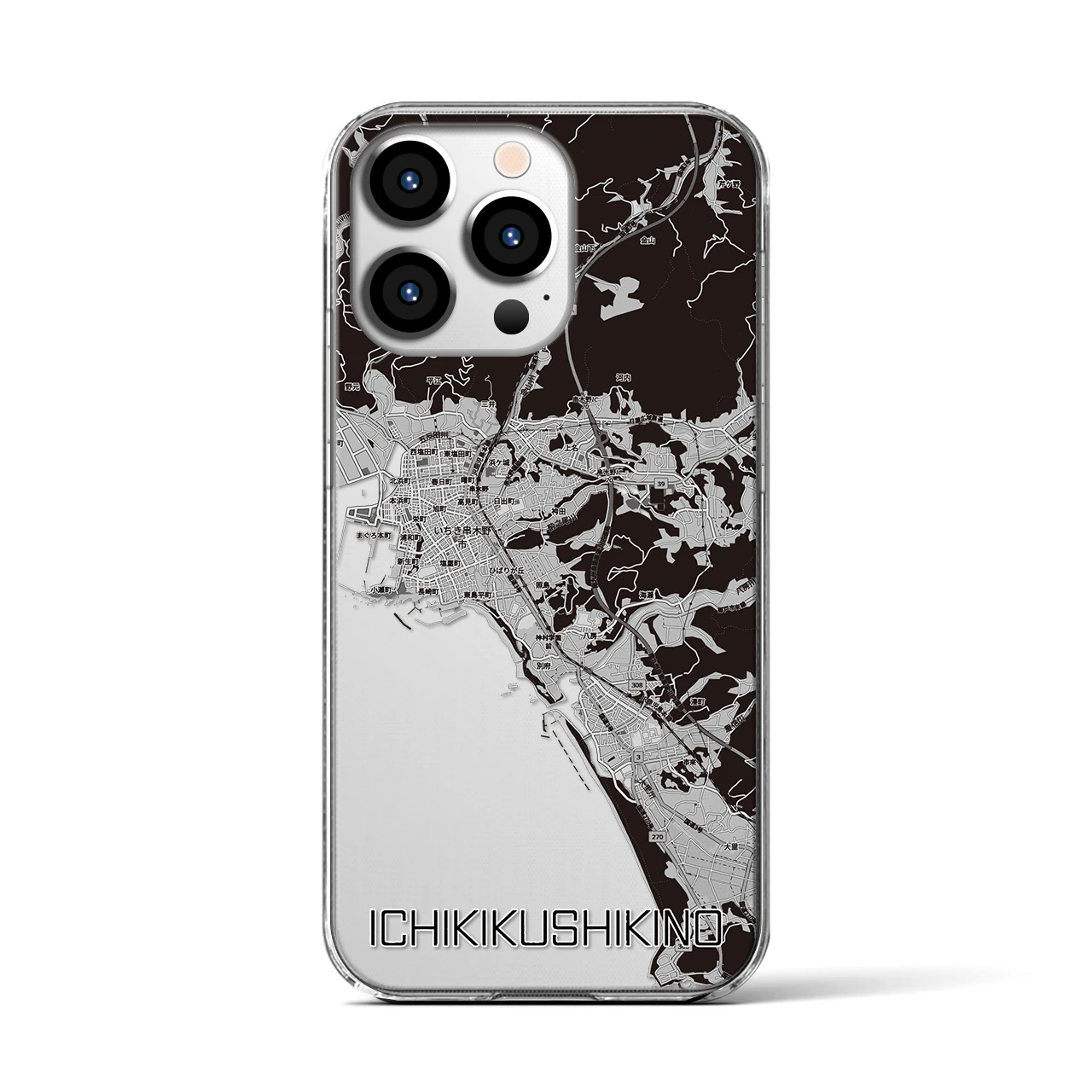 【いちき串木野(鹿児島県)】地図柄iPhoneケース(クリアタイプ)