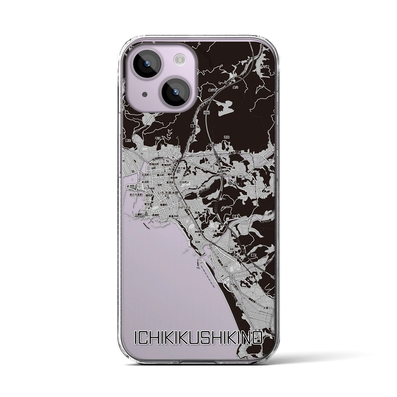 【いちき串木野(鹿児島県)】地図柄iPhoneケース(クリアタイプ)