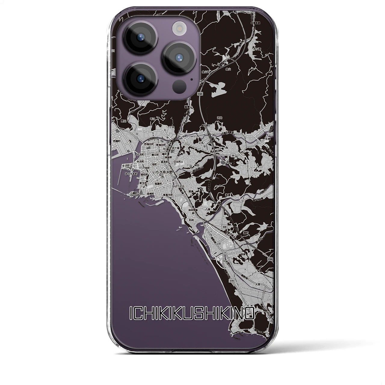 【いちき串木野(鹿児島県)】地図柄iPhoneケース(クリアタイプ)