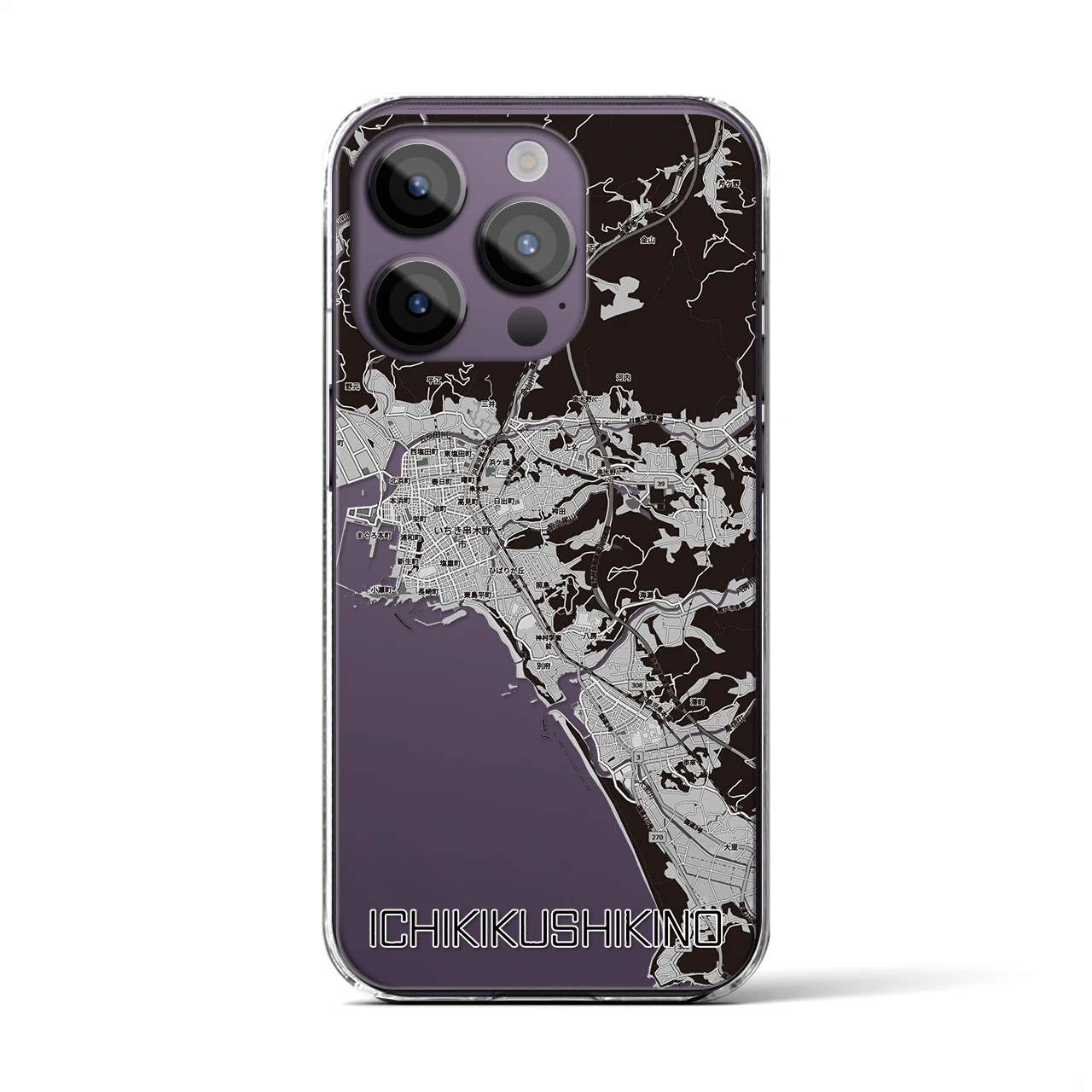 【いちき串木野(鹿児島県)】地図柄iPhoneケース(クリアタイプ)